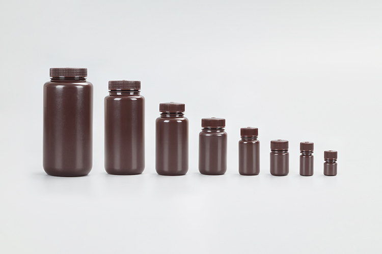 Garrafas de reagente marrom HDPE